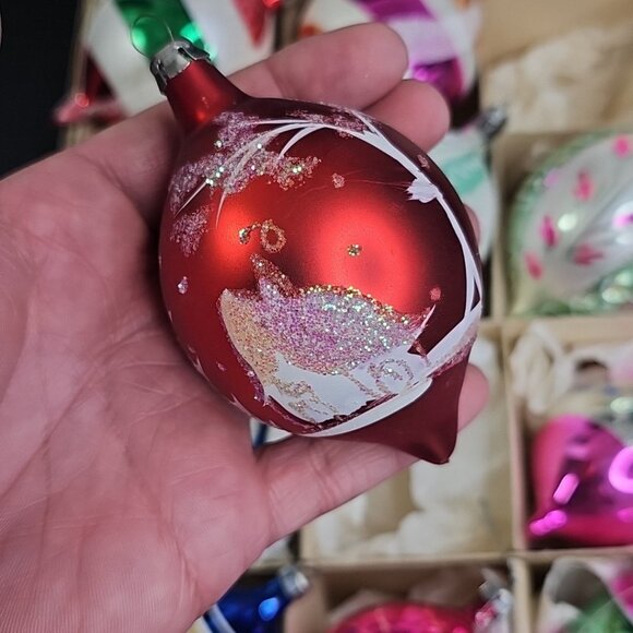 Poland Oblong Christmas Ornaments Baubles 11pcs Vintage Amazing Collection - Picture 15 of 16